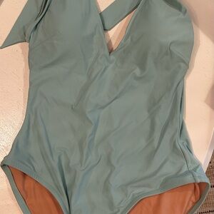 JCrew Light Blue Aqua One-Piece Swimsuit